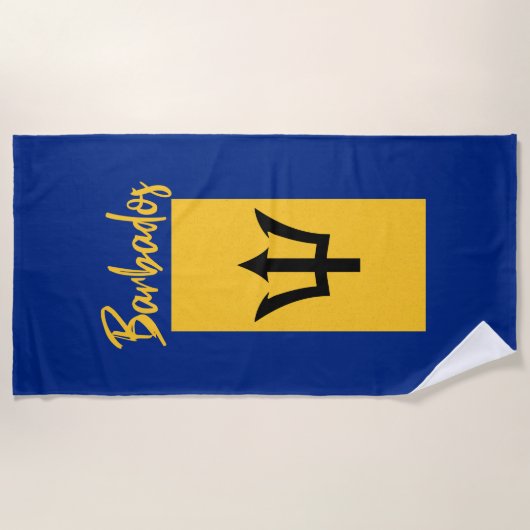 Barbados Bajan Flag Barbadiaans Caribisch gebied Strandlaken (Voorkant)