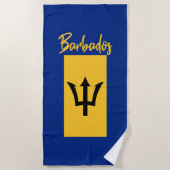 Barbados Bajan Flag Barbadiaans Caribisch gebied Strandlaken (Voorkant)