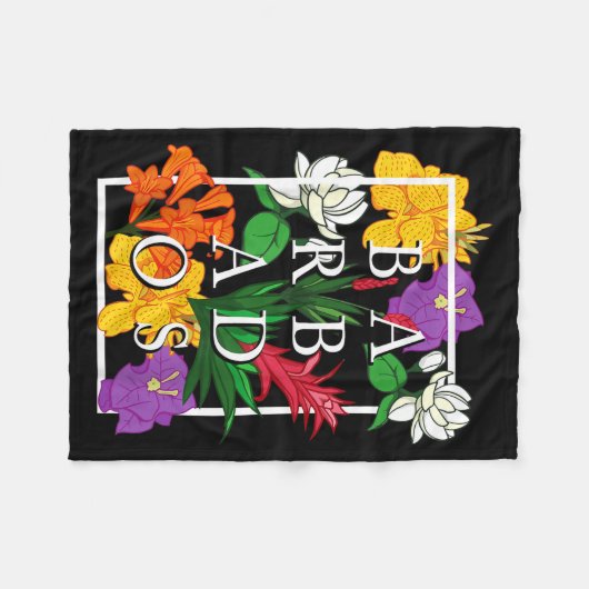 Barbados Bajan Wildflower Pride Floral Fleece Deken (Voorkant (Horizontaal))