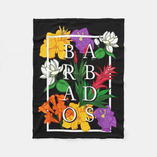 Barbados Bajan Wildflower Pride Floral  Fleece Deken (Voorkant)