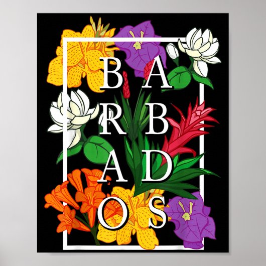 Barbados Bajan Wildflower Pride Floral  Poster (Voorkant)
