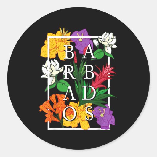 Barbados Bajan Wildflower Pride Floral  Ronde Sticker (Voorkant)
