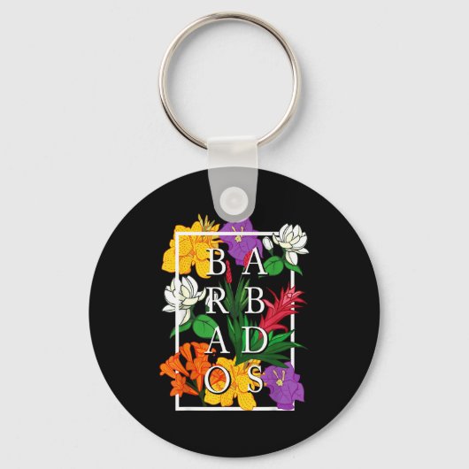 Barbados Bajan Wildflower Pride Floral Sleutelhanger (Voorkant)