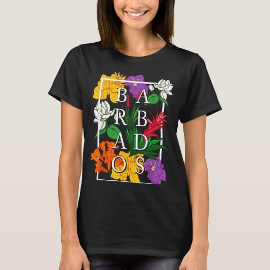 Barbados Bajan Wildflower Pride Floral  T-shirt (Voorkant)
