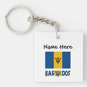 Barbados Barbadiaanse Baja Vlag Gepersonaliseerde  Sleutelhanger