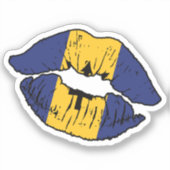 Barbados Barbadiaanse Lipstick Liefde Vlag Sticker (Voorkant)