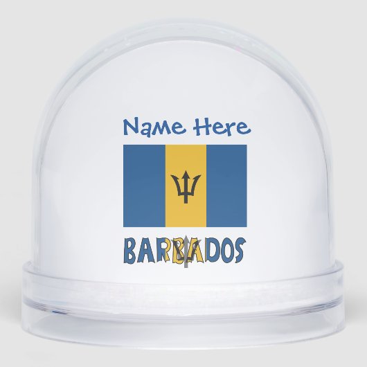 Barbados Barbadiaanse vlag Blauw gepersonaliseerd Sneeuwbol (Voorkant)