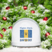 Barbados Barbadiaanse vlag Blauw gepersonaliseerd Sneeuwbol (Kerstmis)