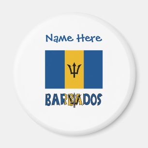 Barbados Barbadiaanse Vlag Blauw Personalisatie  Magneet