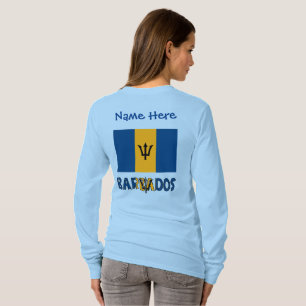 Barbados Barbadiaanse Vlag Blauw Personalisatie T-shirt