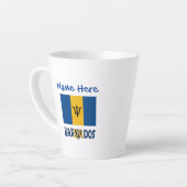 Barbados Barbadiaanse vlag Blauwe Personalisatie Latte Mok (Linkerhoek)