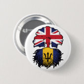 Barbados Barbadian Brits - Brits - Bergoldvlag Ronde Button 5,7 Cm (Voorkant /achterkant)