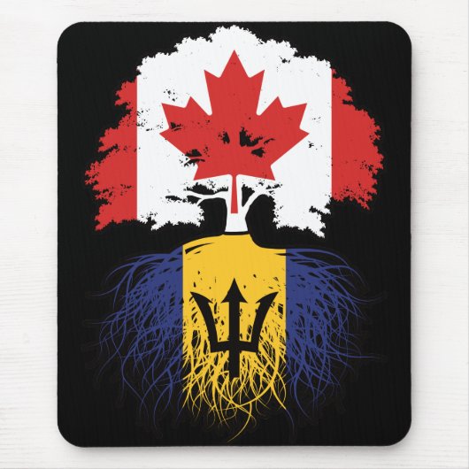 Barbados Barbadian Canadian Canada Tree Roots Flag Muismat (Voorkant)