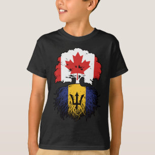 Barbados Barbadian Canadian Canada Tree Roots Flag T-shirt