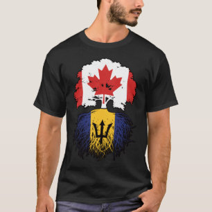 Barbados Barbadian Canadian Canada Tree Roots Flag T-shirt