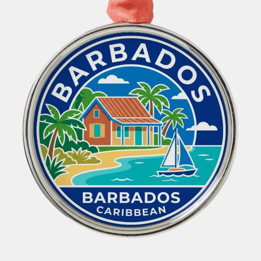 Barbados Barbados Metalen Ornament (Voorkant)
