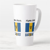 Barbadós Barbarian Vlag gepersonaliseerd Latte Mok (Rechterhoek)