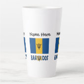 Barbadós Barbarian Vlag gepersonaliseerd Latte Mok (Voorkant)