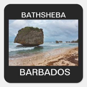 Barbados, Bathsheba Rocks Vierkante Sticker