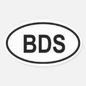 Barbados "BDS" Ovale Sticker (Voorkant)