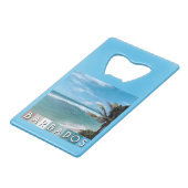 Barbados Beach Creditkaart Flessenopener (Voorkant Gekanteld)