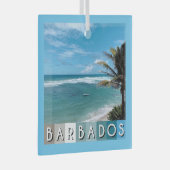 Barbados Beach Glas Ornament (Voorkant Rechts)