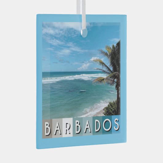 Barbados Beach Glas Ornament (Voorkant Rechts)