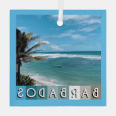 Barbados Beach Glas Ornament (Achterkant)