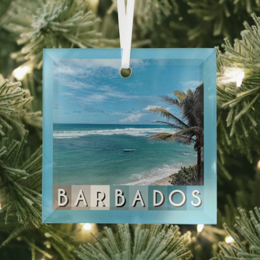 Barbados Beach Glas Ornament (Insitu)