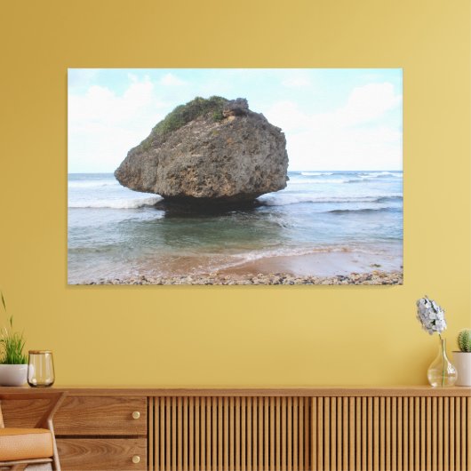 Barbados Big Rock in Bathsheba Canvas Print (Insitu (Woonkamer))