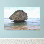 Barbados Big Rock in Bathsheba Canvas Print (Insitu (Houten vloer))