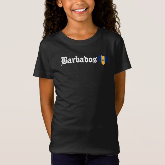Barbados Blackletter Bajan Flag Caribbean T-shirt (Voorkant)