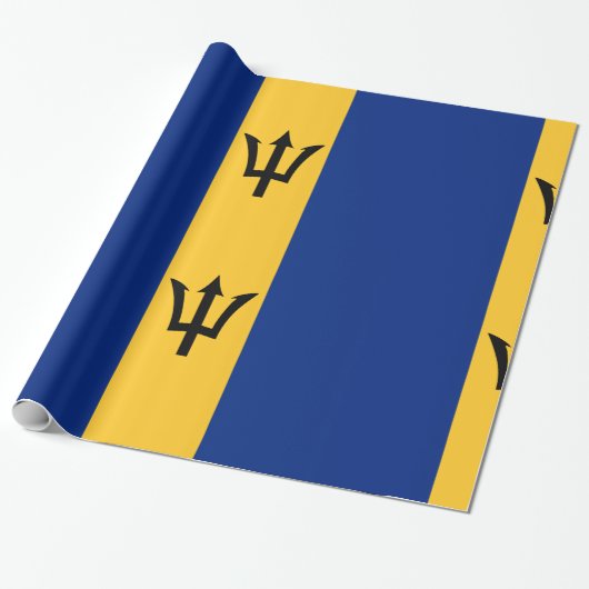 Barbados Blue Yellow Gold Cadeaupapier (Uitgerold)