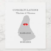 Barbados Bruiloften Viering Wijn Etiket (Enkel label)