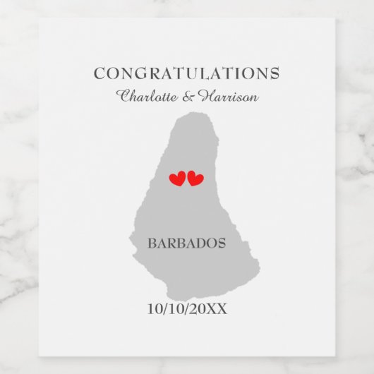 Barbados Bruiloften Viering Wijn Etiket (Enkel label)