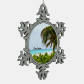 Barbados, Caribische strand Tin Sneeuwvlok Ornament (Links)