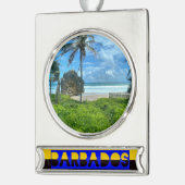 Barbados - Cattlewash Beach Verzilverd Banner Ornament (Links)