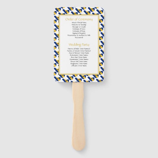 BARBADOS Christelijk Aangepast huwelijksprogramma Handwaaier (Achterkant)