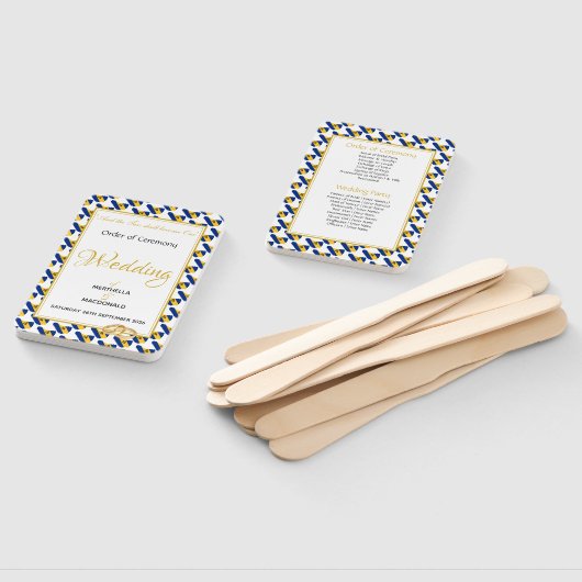 BARBADOS Christelijk Aangepast huwelijksprogramma Handwaaier (Niet-gemonteerd)