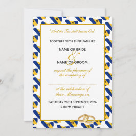 BARBADOS Christelijk Gold Script Celebration Weddi Kaart