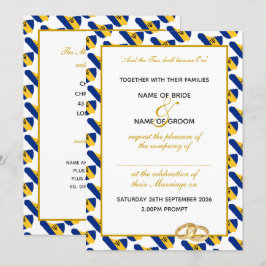 BARBADOS Christelijk Gold Script Celebration Weddi Kaart