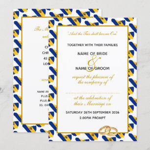BARBADOS Christelijk Gold Script Celebrding Weddin Kaart