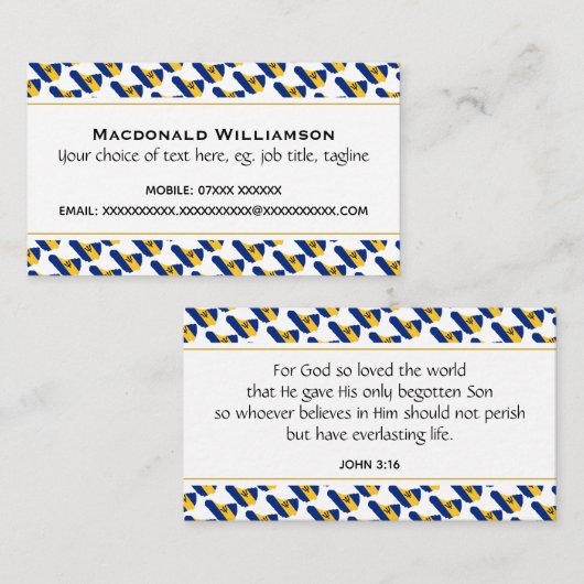 BARBADOS Christelijke scripts John 3:16 Visitekaartje (Voorkant / Achterkant)