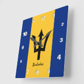 Barbados Clock, patriottisch tehuis, Barbados Flag Vierkante Klok (Hoek)