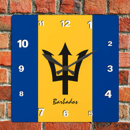 Barbados Clock, patriottisch tehuis, Barbados Flag Vierkante Klok