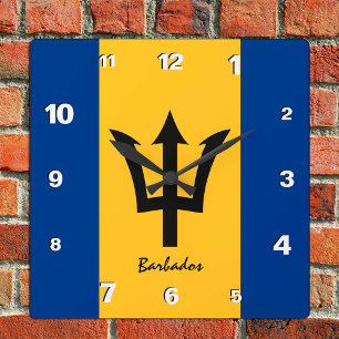 Barbados Clock, patriottisch tehuis, Barbados Flag Vierkante Klok