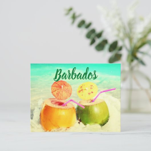 Barbados coconuts briefkaart (Staand voorkant)