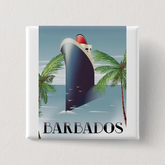 Barbados Cruise Vierkante Button 5,1 Cm (Voorkant)