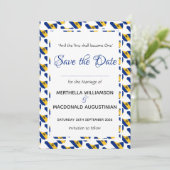 BARBADOS Custom Celebration Scripting Wedding Save The Date (Staand voorkant)