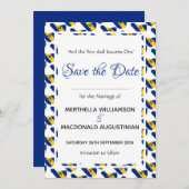 BARBADOS Custom Celebration Scripting Wedding Save The Date (Voorkant / Achterkant)